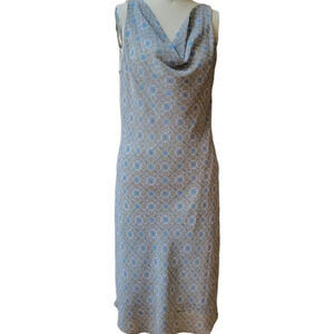 FAITH Love & Passion SLVLS Cowl Neck V-Back Crepe Shift Dress